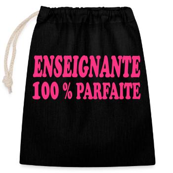 ENSEIGNANTE PARFAITE - Sac cadeau en coton avec cordon (25 x 30 cm) - noir - Devant