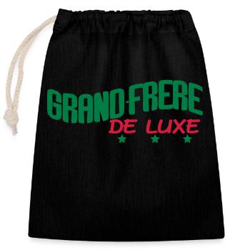 Grand Frère DE LUXE - Sac cadeau en coton avec cordon (25 x 30 cm) - noir - Devant