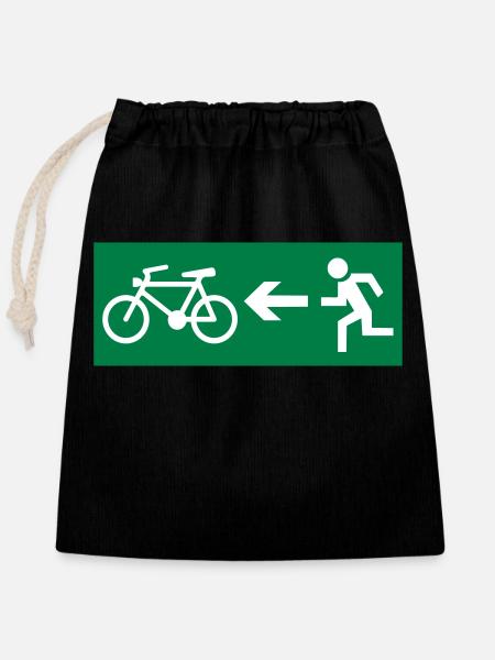 Radsport - Verschließbarer Geschenkbeutel aus Baumwolle (25x30cm) - Schwarz