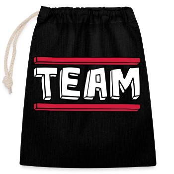 cartoon comic bar logo party group brushstric - Closable cotton gift bag (25x30cm) - black - Front