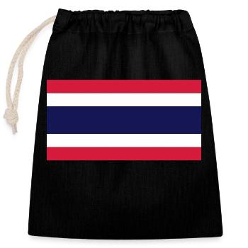 Thaïlande - Sac cadeau en coton avec cordon (25 x 30 cm) - noir - Devant