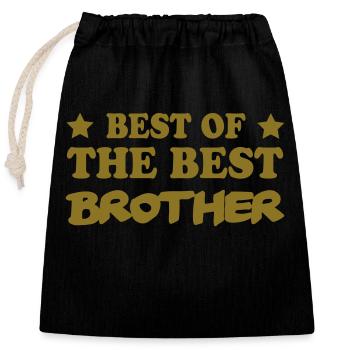 BEST OF THE BEST BROTHER - Sac cadeau en coton avec cordon (25 x 30 cm) - noir - Devant
