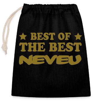 BEST OF THE BEST NEVEU - Sac cadeau en coton avec cordon (25 x 30 cm) - noir - Devant
