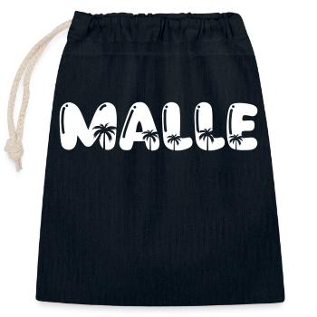 Malle Palmen - Sac cadeau en coton avec cordon (25 x 30 cm) - bleu marine - Devant