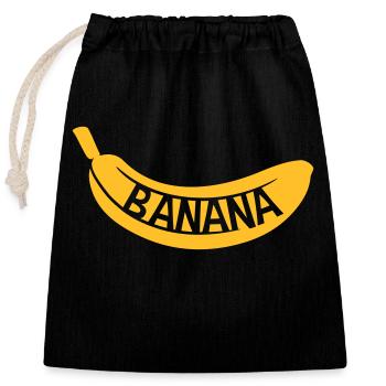jaune texte banana logo fruits banane délicieux sain il - Sac cadeau en coton avec cordon (25 x 30 cm) - noir - Devant
