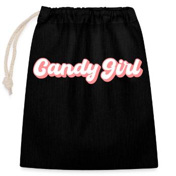 Candy Girl - Verschließbarer Geschenkbeutel aus Baumwolle (25x30cm) - Schwarz - Vorne