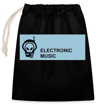 Musique électronique Alien Astronaut - Sac cadeau en coton avec cordon (25 x 30 cm) - noir - Devant