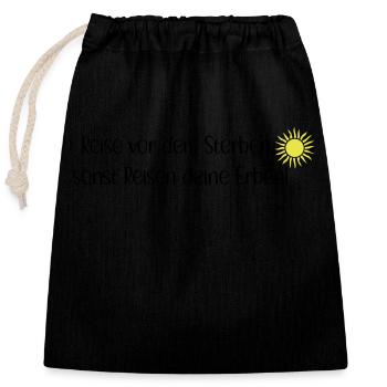 Journey before dying - Closable cotton gift bag (25x30cm) - black - Front