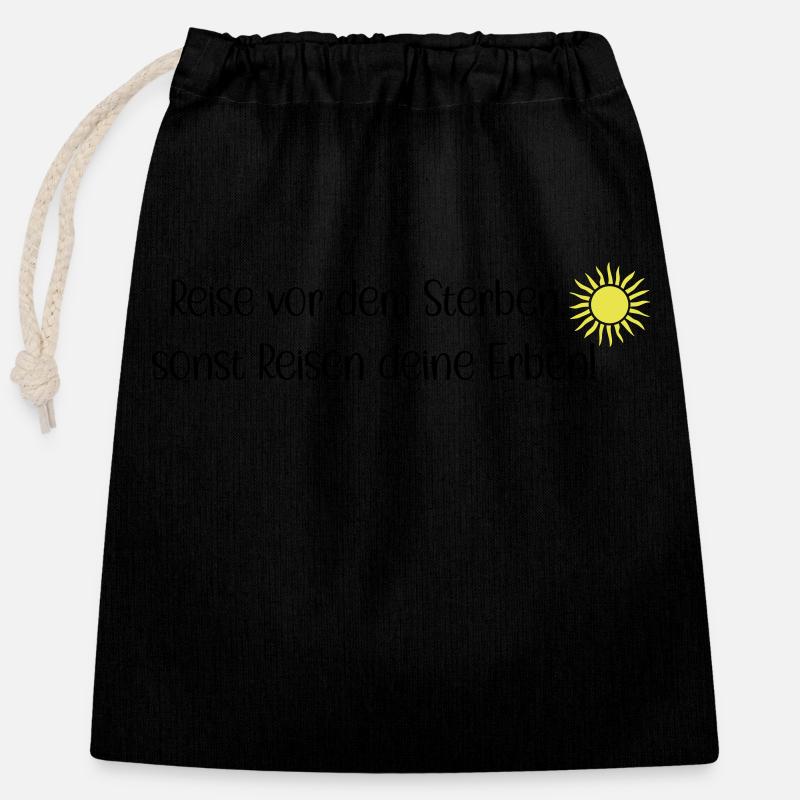 Voyage avant de mourir - Sac cadeau en coton avec cordon (25 x 30 cm) - noir