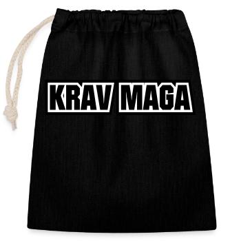 Krav Maga - Verschließbarer Geschenkbeutel aus Baumwolle (25x30cm) - Schwarz - Vorne