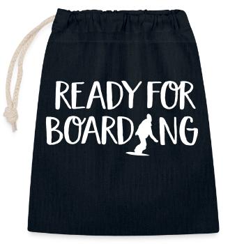 Snowboard - Sac cadeau en coton avec cordon (25 x 30 cm) - bleu marine - Devant