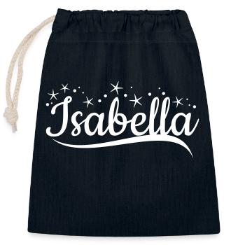 Isabella surname first name - Closable cotton gift bag (25x30cm) - navy - Front