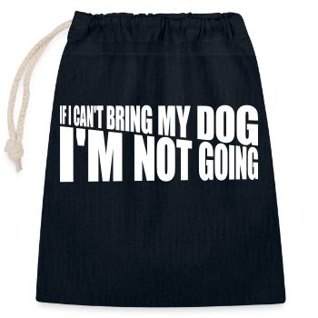 bring my dog quote - Closable cotton gift bag (25x30cm) - navy - Front