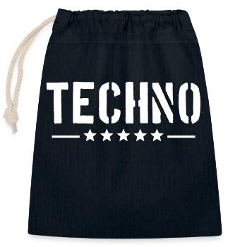 Techno Love Citation Dire Musique Fête Célébrer Logo - Sac cadeau en coton avec cordon (25 x 30 cm) - bleu marine - Devant