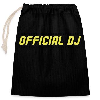 DJ officiel 002 - Sac cadeau en coton avec cordon (25 x 30 cm) - noir - Devant