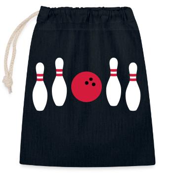 Entre les deux ne pas frapper le bowling - Sac cadeau en coton avec cordon (25 x 30 cm) - bleu marine - Devant