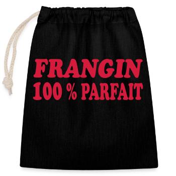 PERFECT BROTHER - Closable cotton gift bag (25x30cm) - black - Front