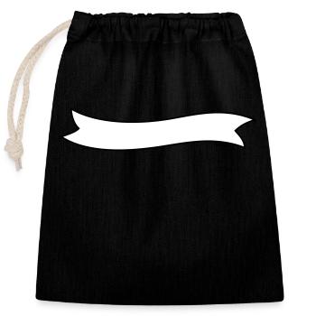 Banner flag flag - Closable cotton gift bag (25x30cm) - black - Front