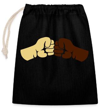 Noir Blanc Bros - Sac cadeau en coton avec cordon (25 x 30 cm) - noir - Devant