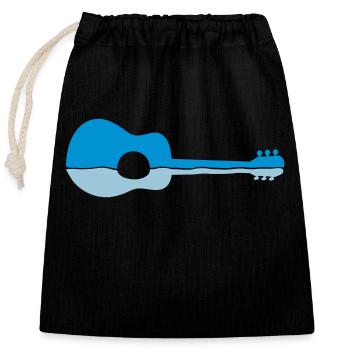 Wasser Spiegelung Gitarre Hälfte - Verschließbarer Geschenkbeutel aus Baumwolle (25x30cm) - Schwarz - Vorne