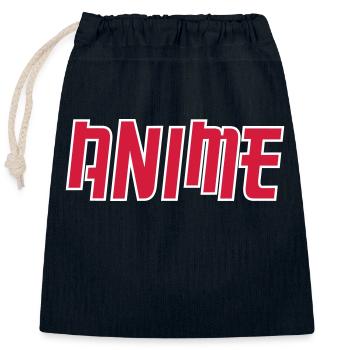 ANIME - Sac cadeau en coton avec cordon (25 x 30 cm) - bleu marine - Devant