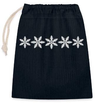 Five snowflakes snowflakes winter gift - Closable cotton gift bag (25x30cm) - navy - Front