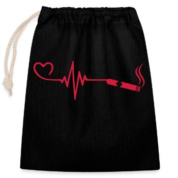 Cigare Pulse Coeur Amour - Sac cadeau en coton avec cordon (25 x 30 cm) - noir - Devant