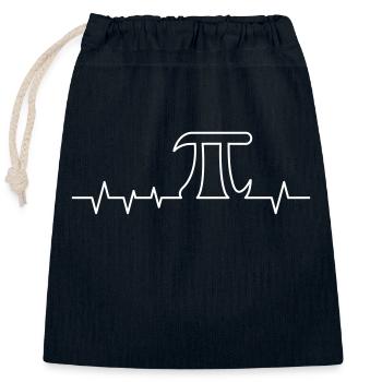 Pi battement de coeur - Sac cadeau en coton avec cordon (25 x 30 cm) - bleu marine - Devant