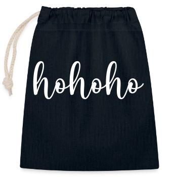 hohoho - Closable cotton gift bag (25x30cm) - navy - Front