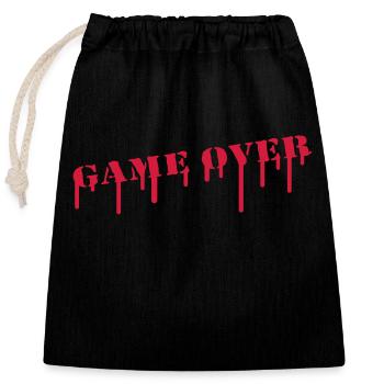 game_over_paint - Verschließbarer Geschenkbeutel aus Baumwolle (25x30cm) - Schwarz - Vorne