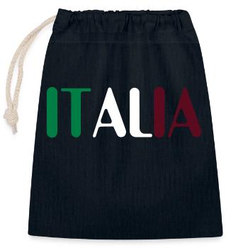 Italia - Sac cadeau en coton avec cordon (25 x 30 cm) - bleu marine - Devant