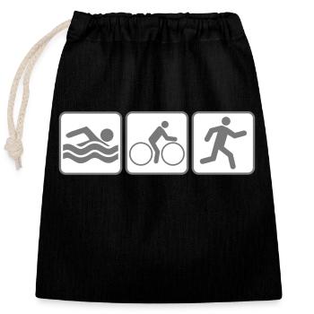 piscine vacances cool boutons natation mer bien - Sac cadeau en coton avec cordon (25 x 30 cm) - noir - Devant