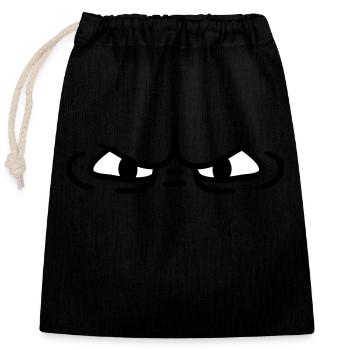Evil eye Monster eyes - Closable cotton gift bag (25x30cm) - black - Front
