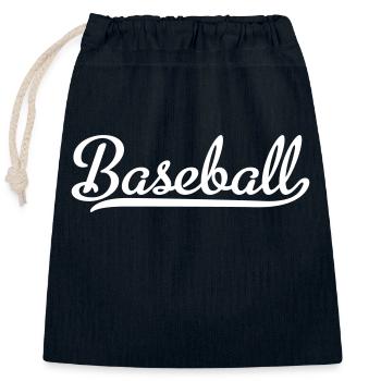 baseball - Closable cotton gift bag (25x30cm) - navy - Front