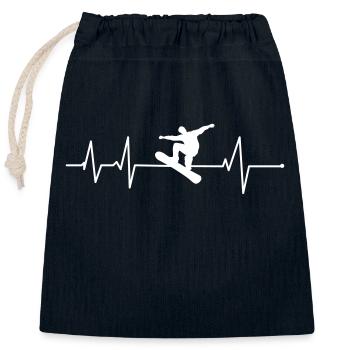 Snowboard Snowboarder Snowboarding Herzschlag EKG - Verschließbarer Geschenkbeutel aus Baumwolle (25x30cm) - Navy - Vorne