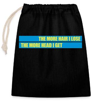 I get more head - Closable cotton gift bag (25x30cm) - black - Front