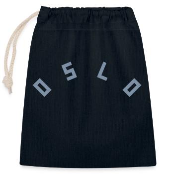 Oslo - Sac cadeau en coton avec cordon (25 x 30 cm) - bleu marine - Devant