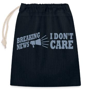 Breaking news don't - Closable cotton gift bag (25x30cm) - navy - Front