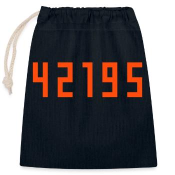 Marathon 42195 Meter - Verschließbarer Geschenkbeutel aus Baumwolle (25x30cm) - Navy - Vorne