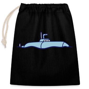 Plongée de surface sous-marine - Sac cadeau en coton avec cordon (25 x 30 cm) - noir - Devant