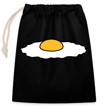 spiegelei essen lecker hunger kochen braten chef k - Verschließbarer Geschenkbeutel aus Baumwolle (25x30cm) - Schwarz - Vorne