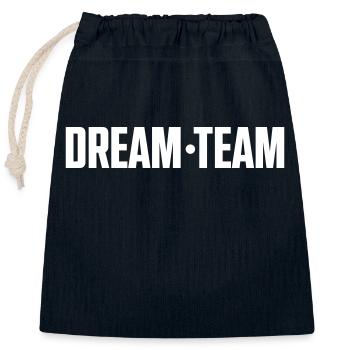 dream team - Verschließbarer Geschenkbeutel aus Baumwolle (25x30cm) - Navy - Vorne