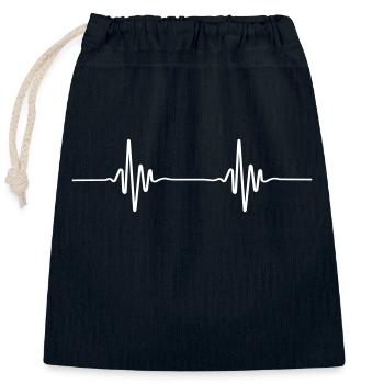 ECG Chart Beat - Closable cotton gift bag (25x30cm) - navy - Front