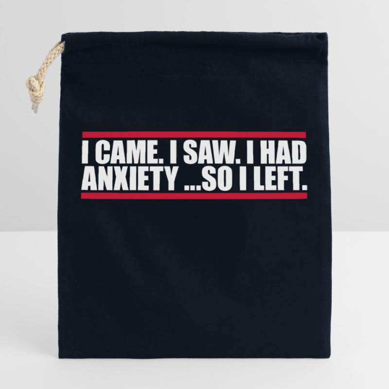 J’avais de l’anxiété en disant Sac cadeau en coton avec cordon (25 x 30 cm)
