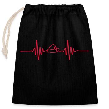 Beat Christmas - Closable cotton gift bag (25x30cm) - black - Front