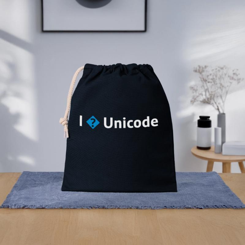 I Love Unicode / I Hate Unicode / I ? Unicode Closable cotton gift bag (25x30cm)