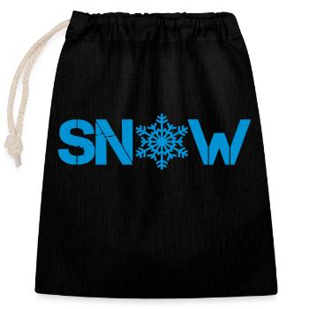 Snow - Closable cotton gift bag (25x30cm) - black - Front