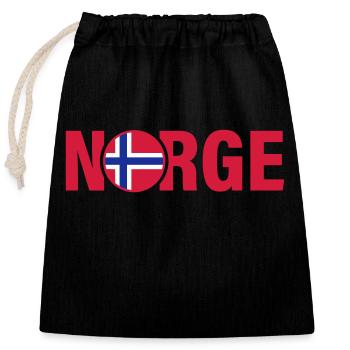 Norway Flag Norge - Closable cotton gift bag (25x30cm) - black - Front