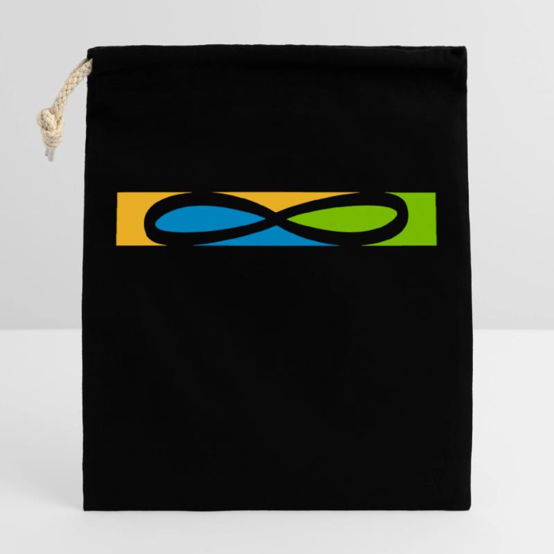 Stripe Infinity icon Closable cotton gift bag (25x30cm)
