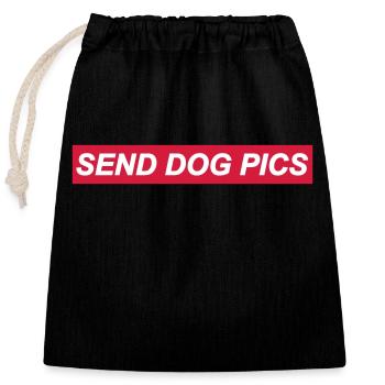 Humour canin - Sac cadeau en coton avec cordon (25 x 30 cm) - noir - Devant